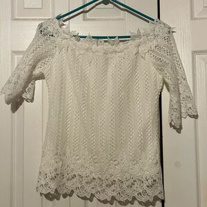 Elegant White Lace Off-Shoulder Top